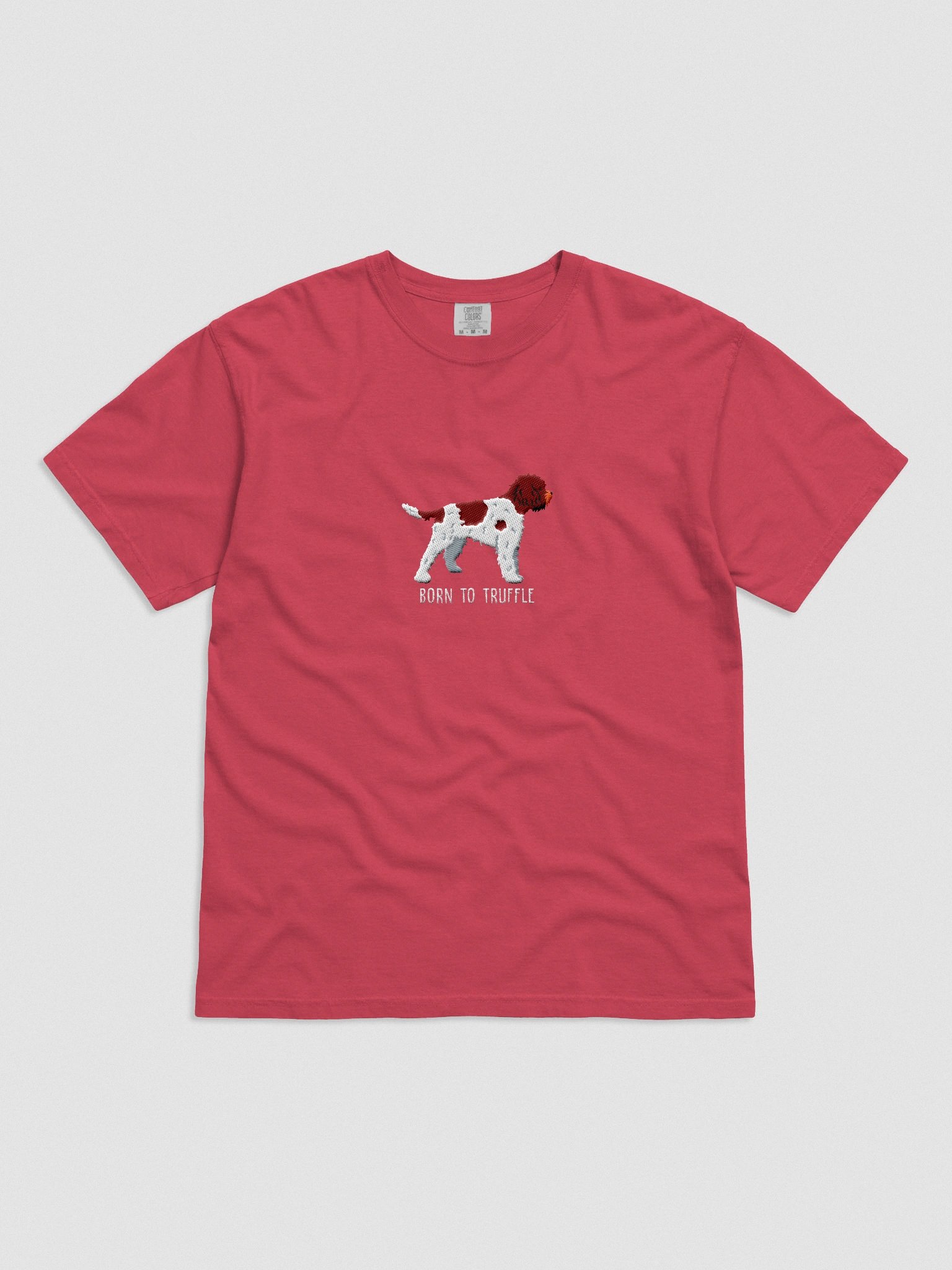 Born to Truffle T-Shirt(Embroidered) of a Lagotto Romagnolo(Liver & White) product image (4)