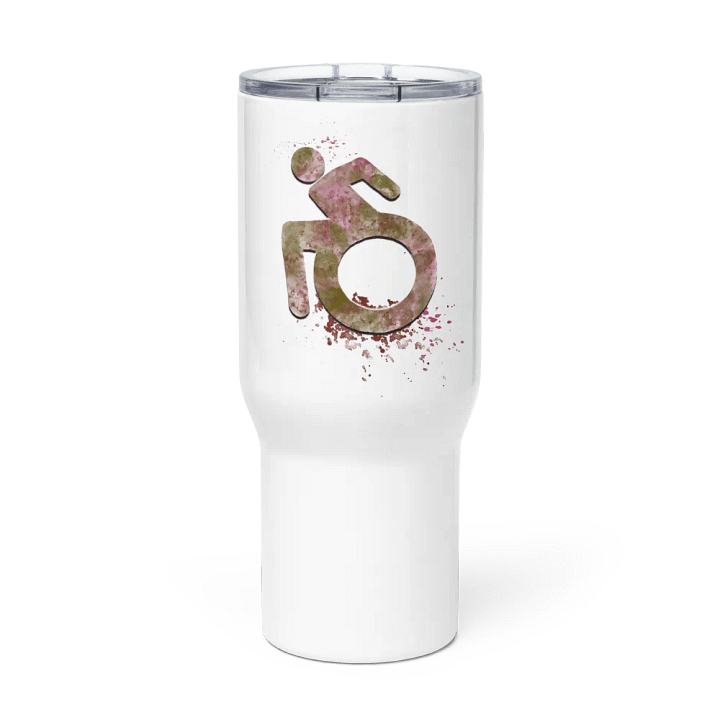 Wheelie, Pink Splash Handled Travel Mug product image (1)