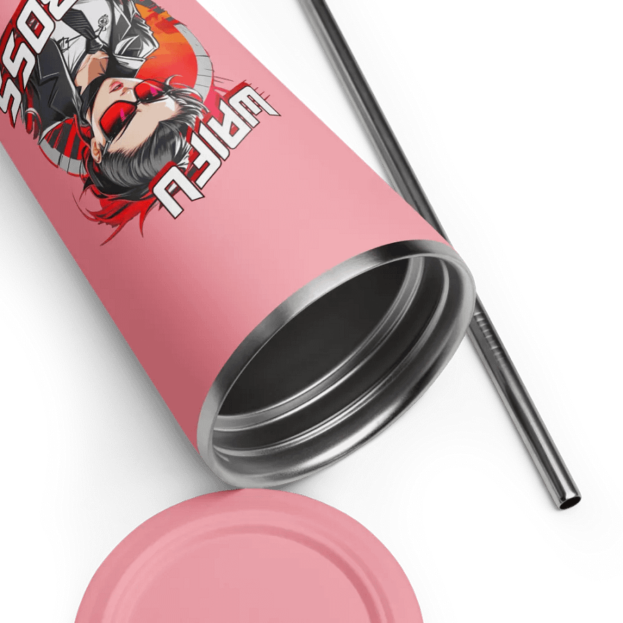 Waifu Boss 20 oz Tumbler Cup - Pink - Insulated Tumbler with a Straw v1 product image (9)