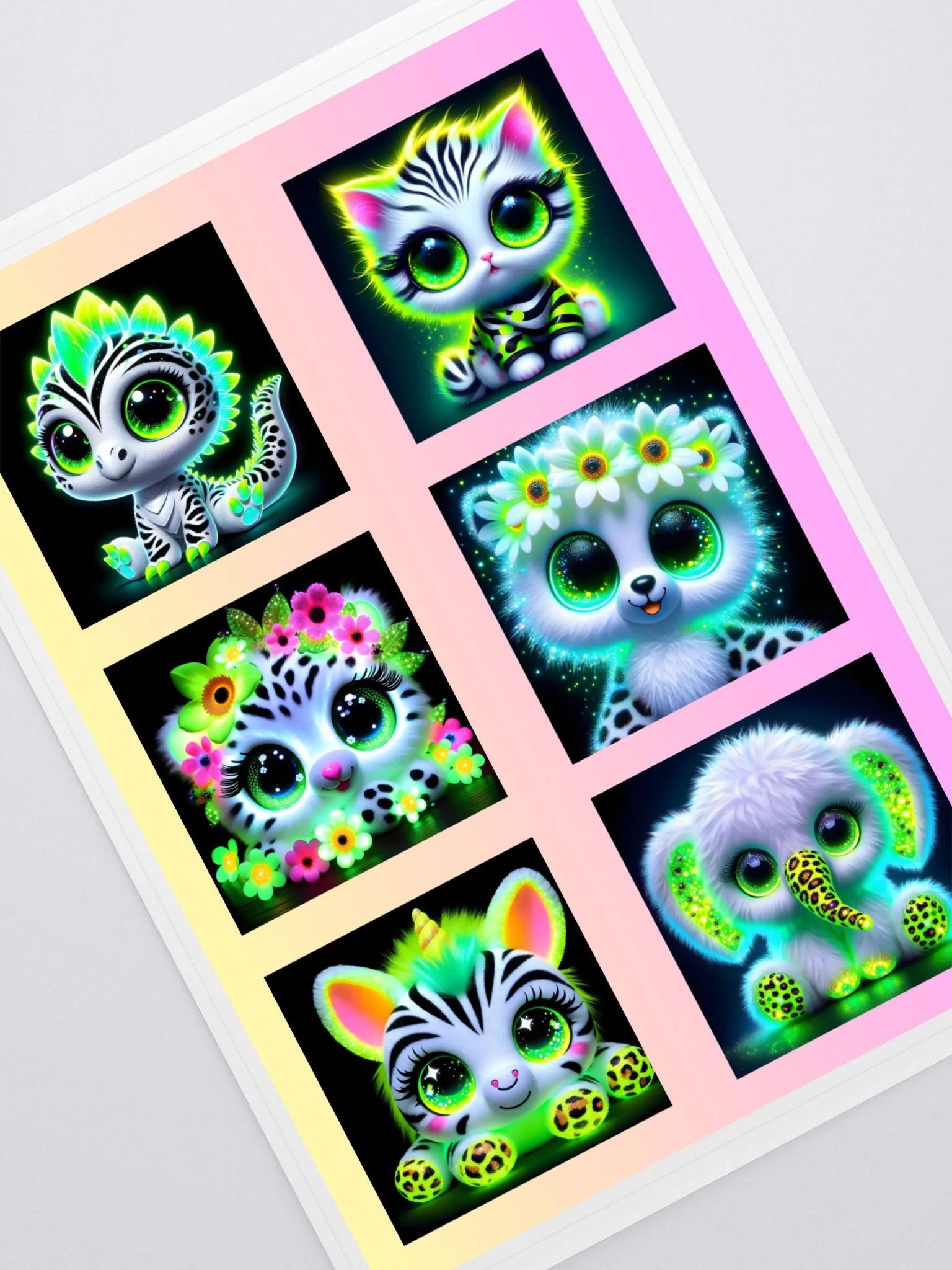 Cute Animal Sticker Sheet of 6 product image (1)