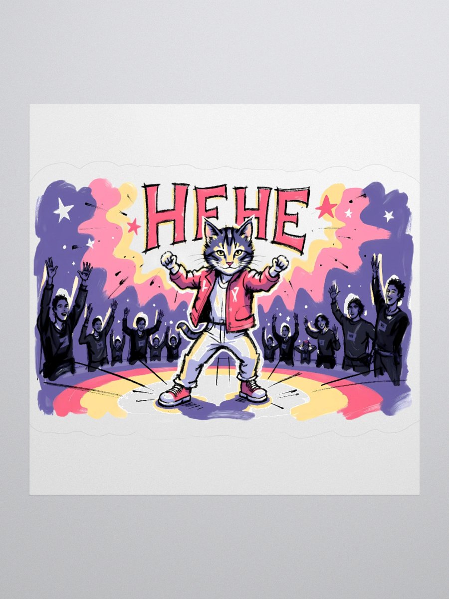 Colorful Cat Concert Sticker | 'HEHE' Design product image (3)