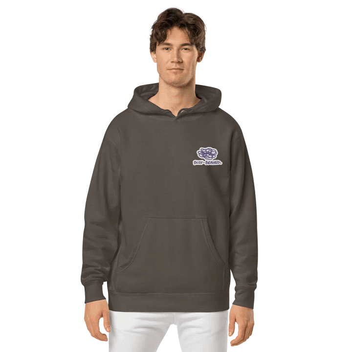 BUSY-BRAINED (L.C. purple bubble design) embroidered pigment hoodie product image (2)