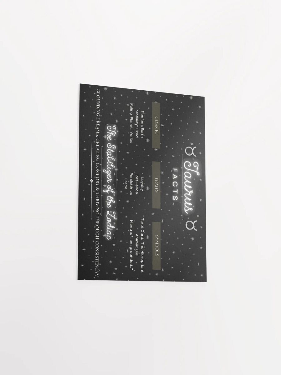Taurus 2025, Attributes Table, Poster product image (3)