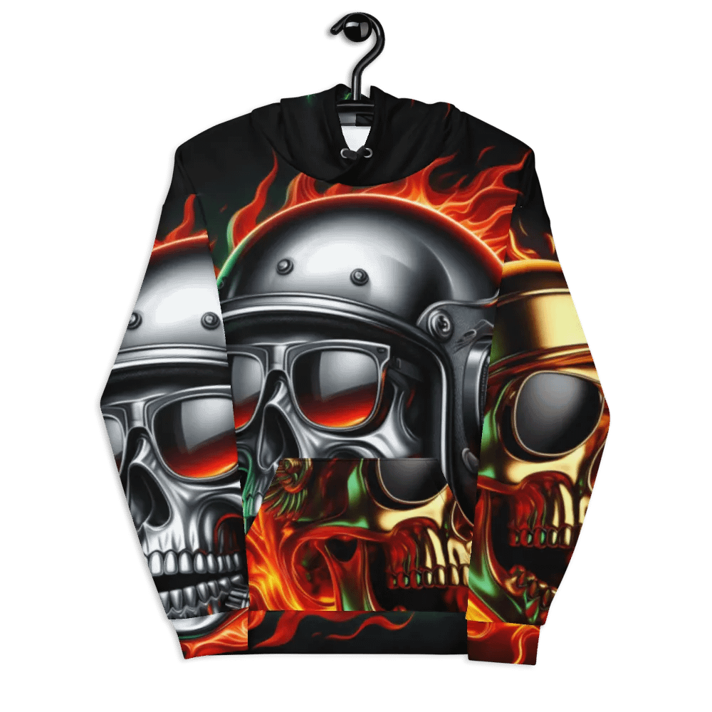 Flaming Skull - Unisex Skull Hoodie #50 product image (7)