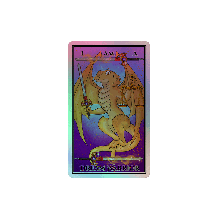 Day of the Dragon "Justice" Tarot Card Holographic Sticker product image (2)