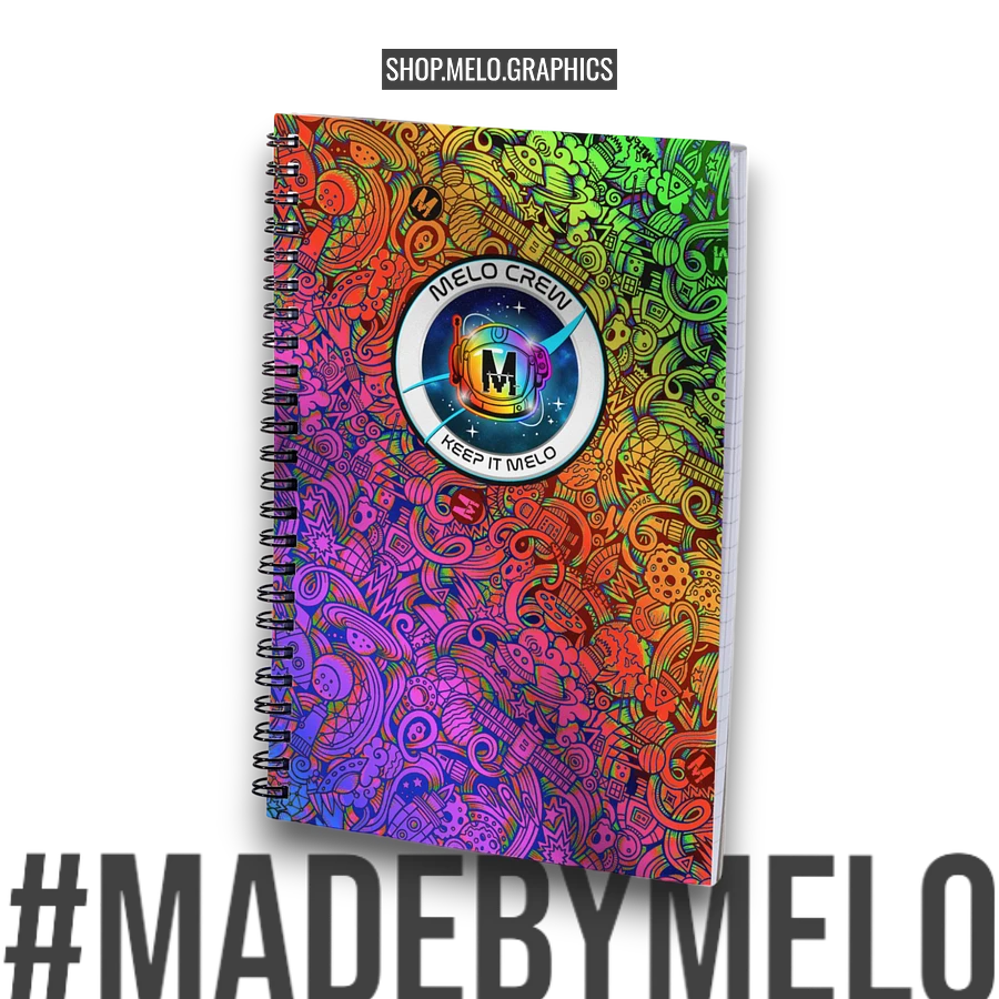 Rainbow Space Scribble Spiral Notebook - 5.5X8.5