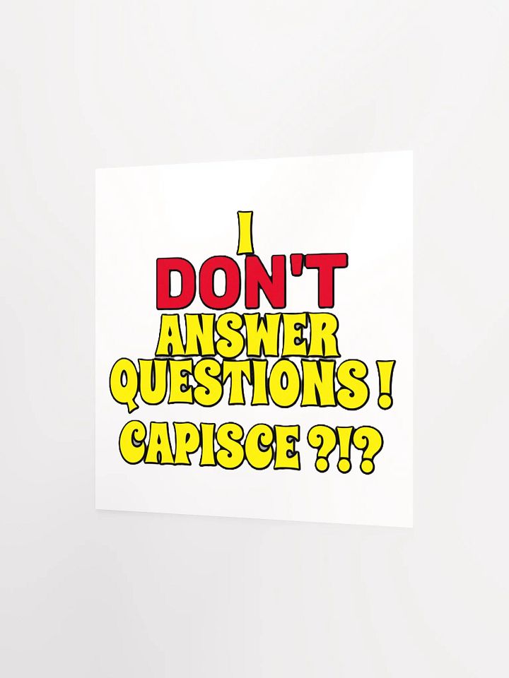 I DON'T ANSWER QUESTIONS! CAPISCE?!? product image (9)