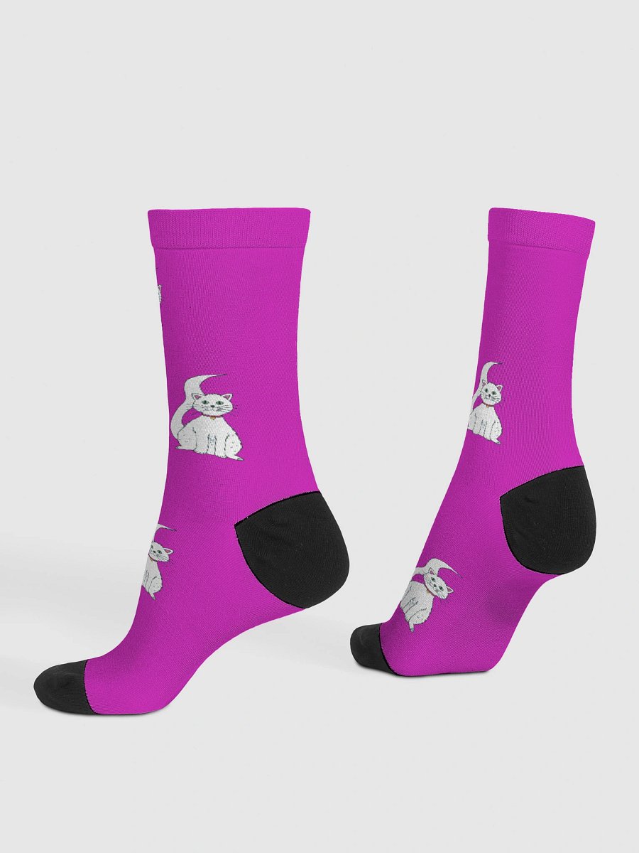White Cat (art by Dina R.) akril painting picture - Crew Socks product image (4)