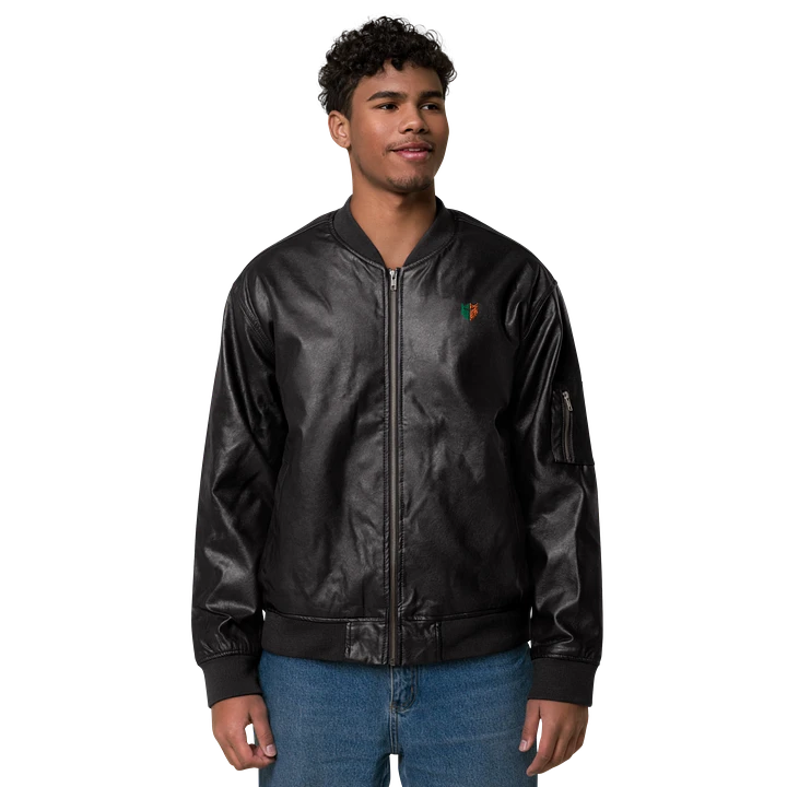 Threadfast Apparel Faux Leather Bomber Jacket (Embroidered) product image (2)