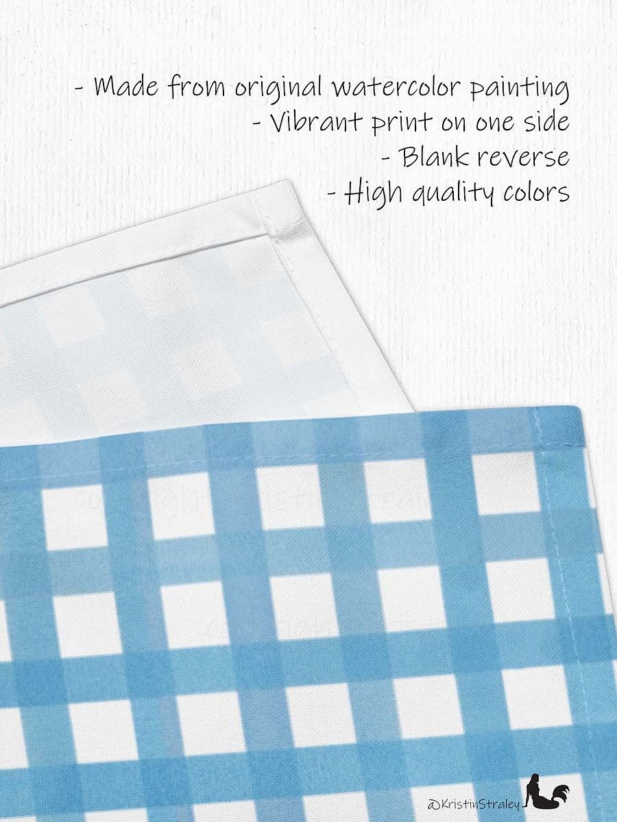 Blue Gingham Set on White Cloth Napkins Set of 4 product image (3)