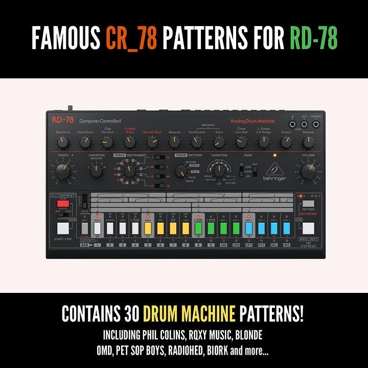 Famous Drum Patterns for Behringer RD-78 product image (2)