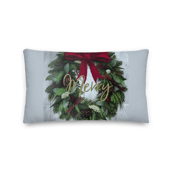 Merry Christmas Wreath Premium Pillow product image (2)