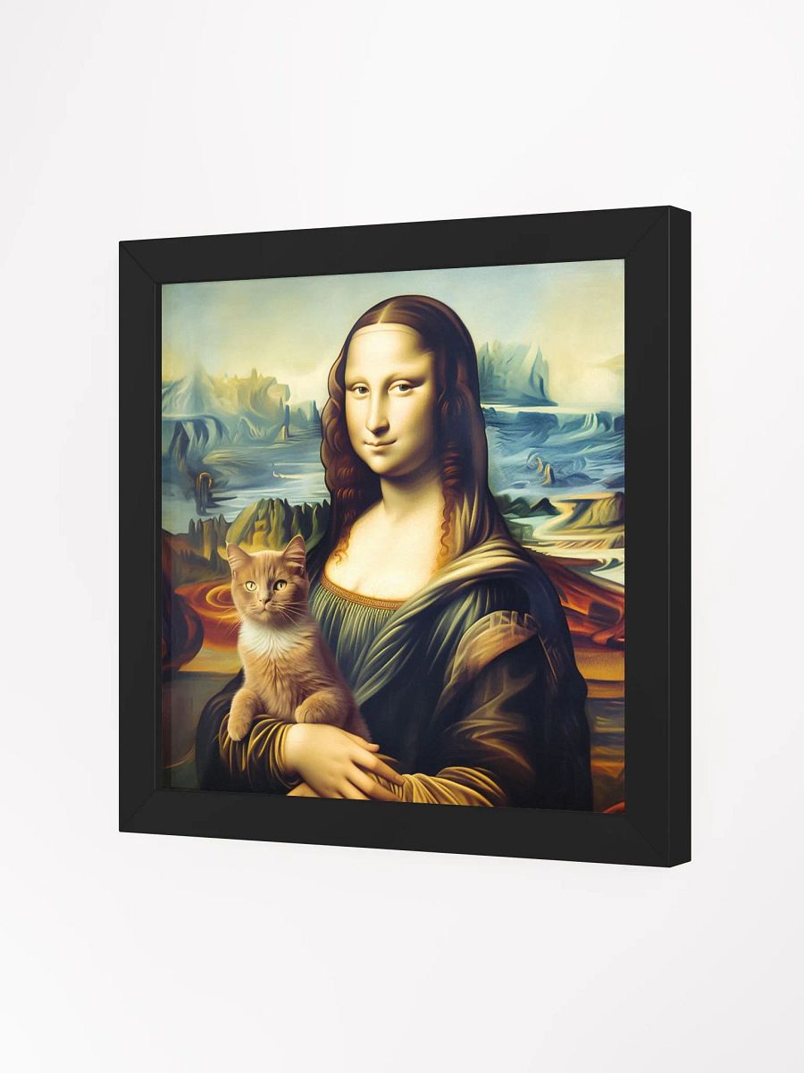 Smiling Mona Lisa and Her Cat Funny Wall Art product image (4)