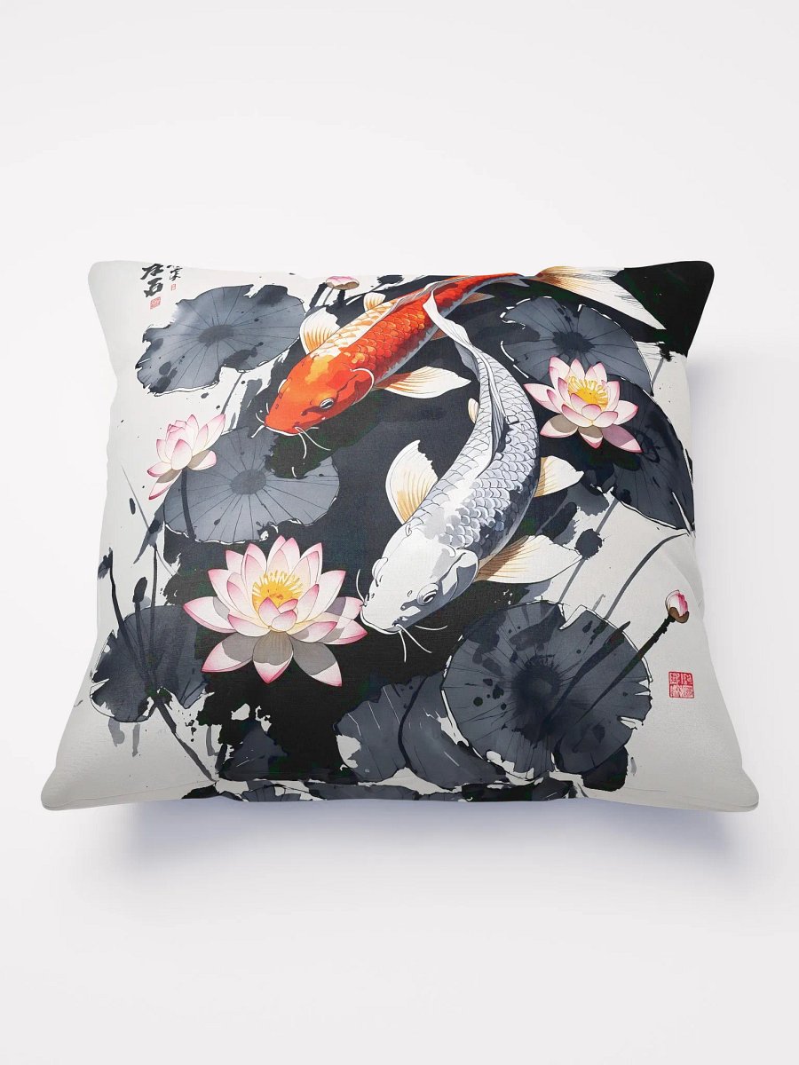 All-Over Print Pillow - Koi fish in the pond among lotus flowers product image (2)