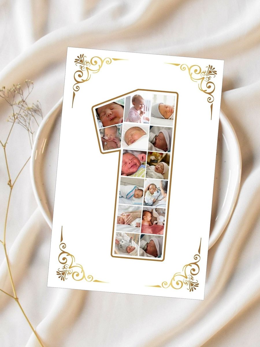 One Year Celebration Card Photo Collage Canva Template product image (3)