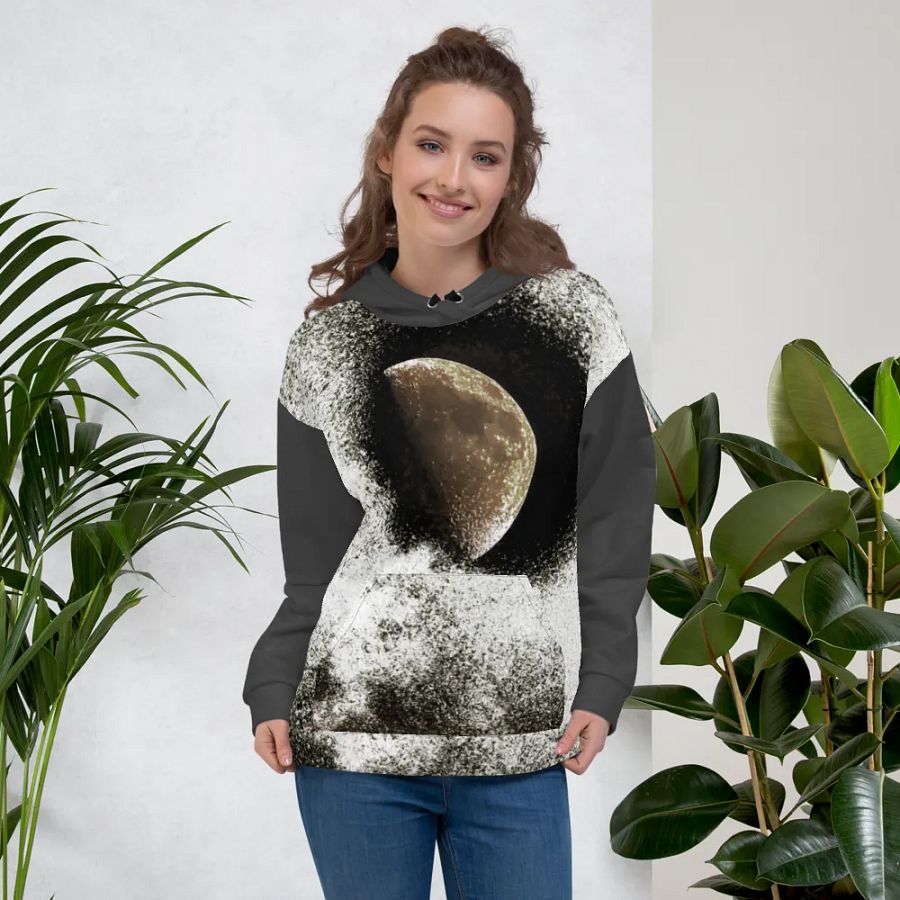 Darker Disintegrating Moon Unisex Pull Over Hoodie product image (1)