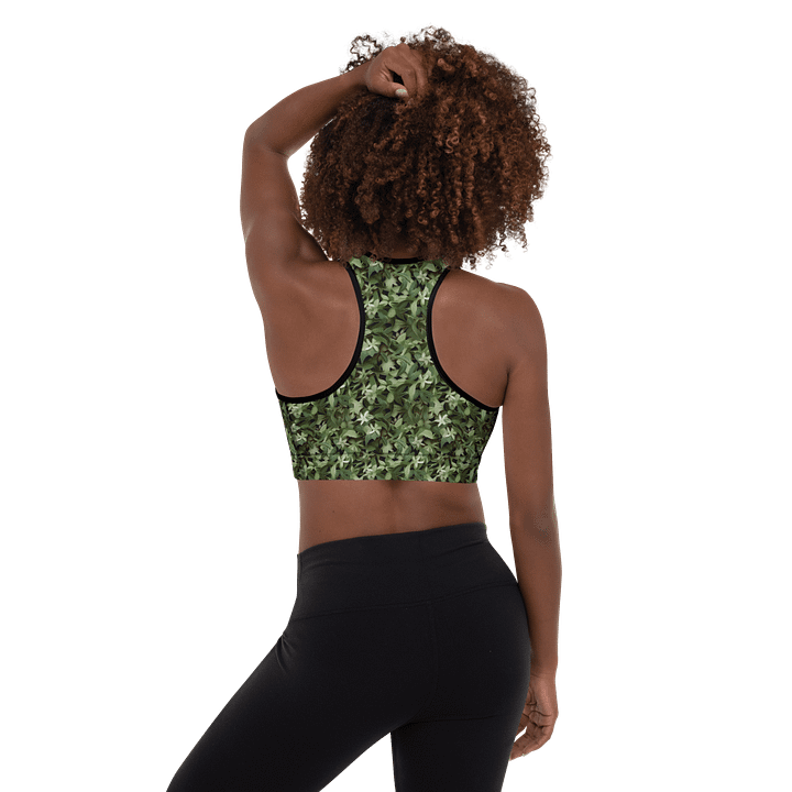 PADDED SPORTS TOP WITH DARK GREEN CAMO PATTERN product image (1)