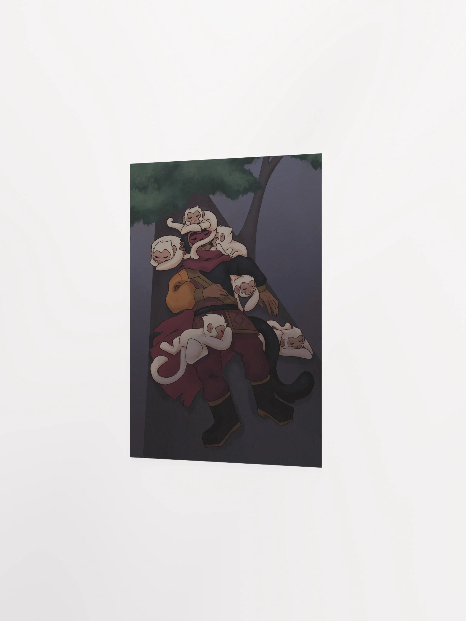 Macaque sleeping print product image (2)