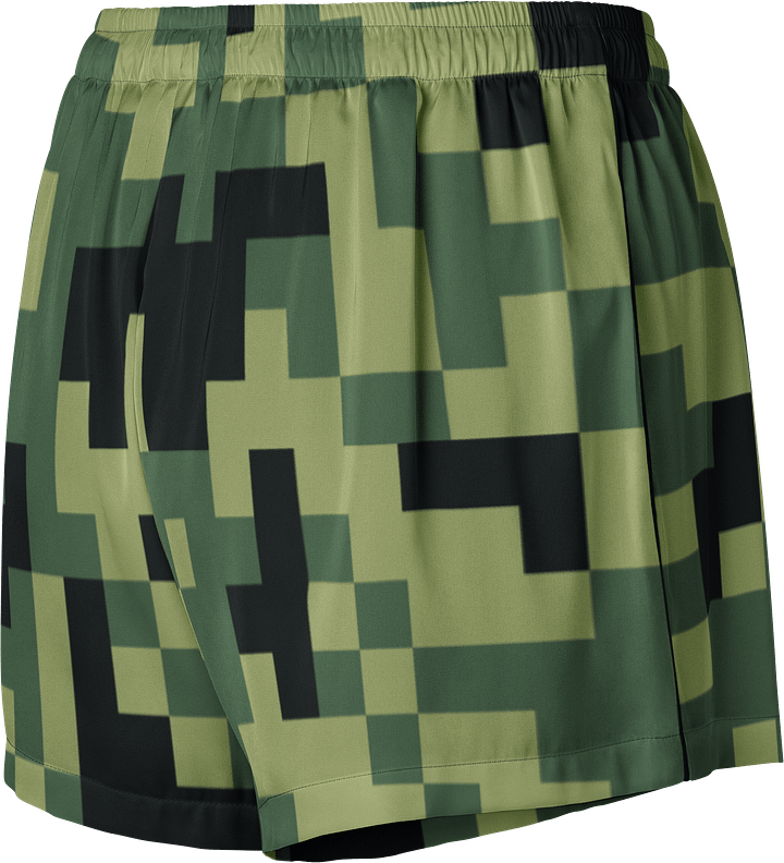 Military Green Camouflage Pixels Camo Pattern Women's Pajama Shorts product image (2)