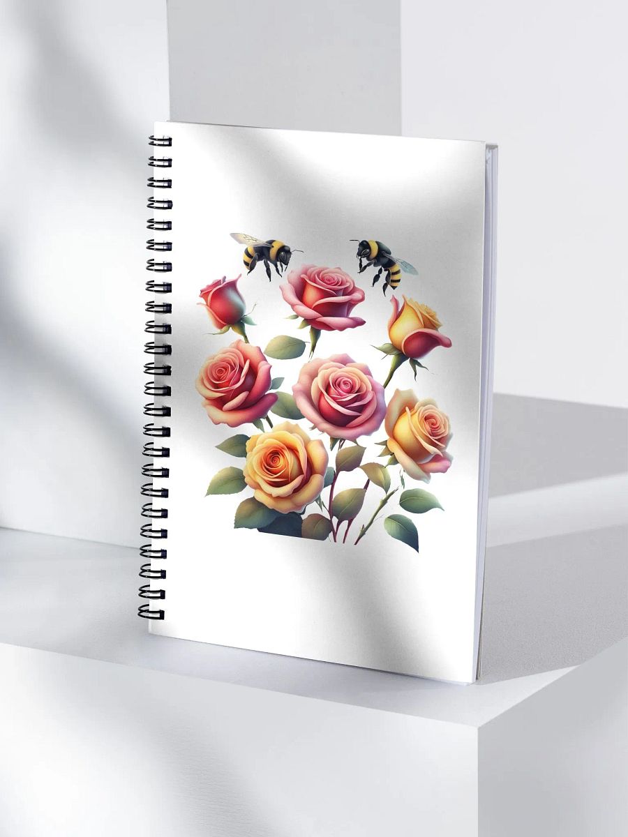 Honey Bees and Roses Graphical Design Spiral Notebook product image (2)