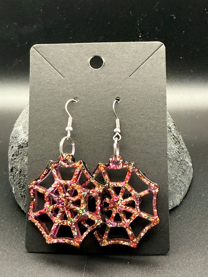 Resin Earings - Spider Web's product image (1)