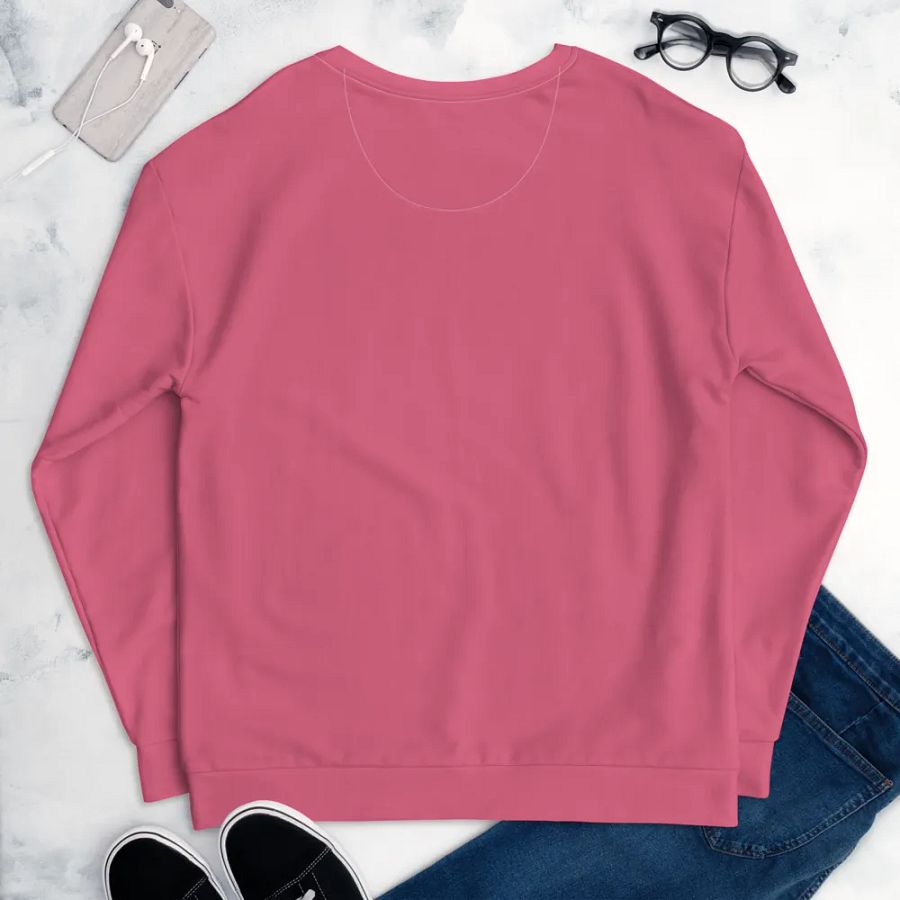 Plain Rosy Pink True Summer Unisex Recycled Polyester Heavyweight Premium Sweatshirt by Treasure Pie product image (9)