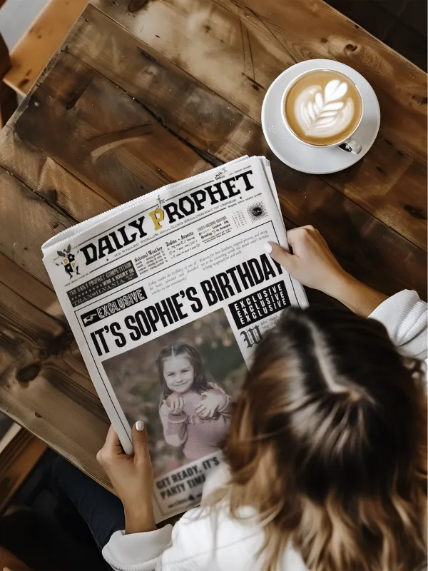Magical Birthday Party Announcement Newspaper Daily Prophet Template I 100% Customizable product image (2)