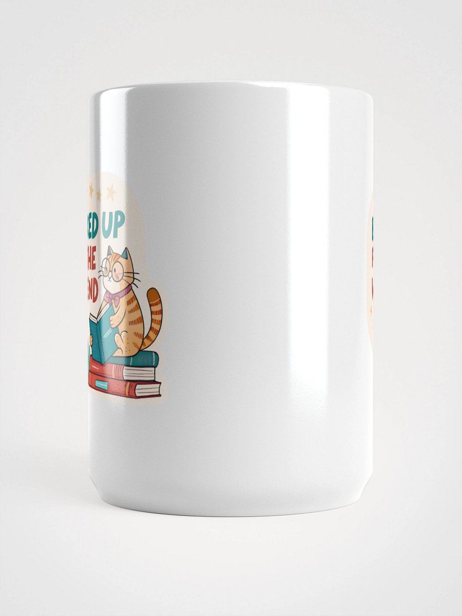 Bookworm Cat White Glossy Mug product image (5)