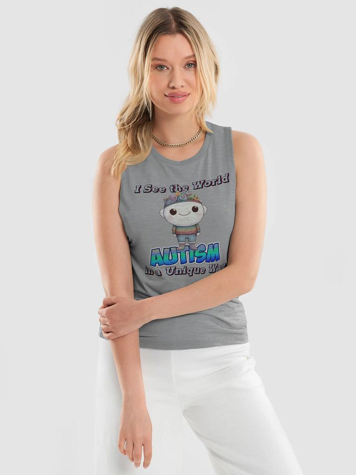 Autism: I See the World in a Unique Way Bella+Canvas Women's Flowy Muscle Tank product image (2)