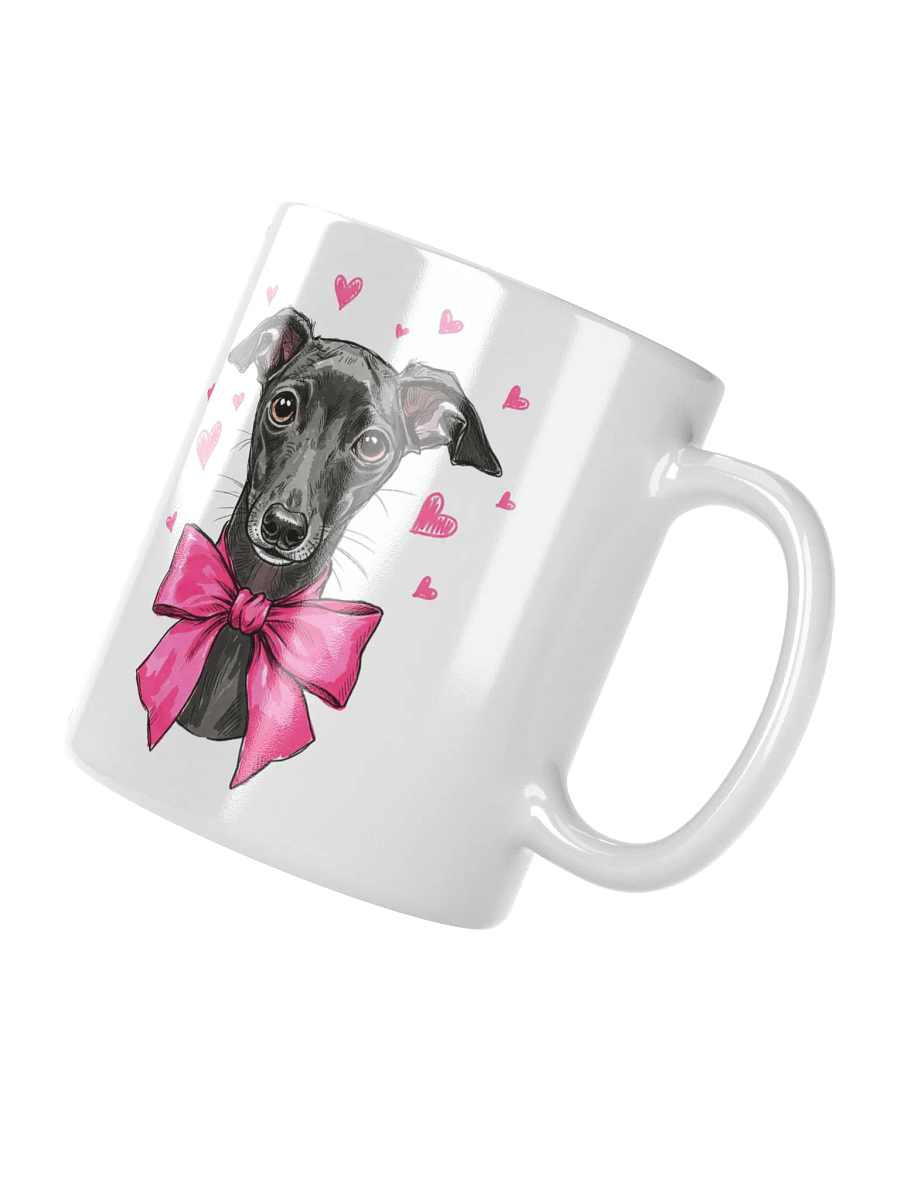 Italian Greyhound With A Pink Bow Sketch-y Art Chic Small Ceramic Mug product image (4)
