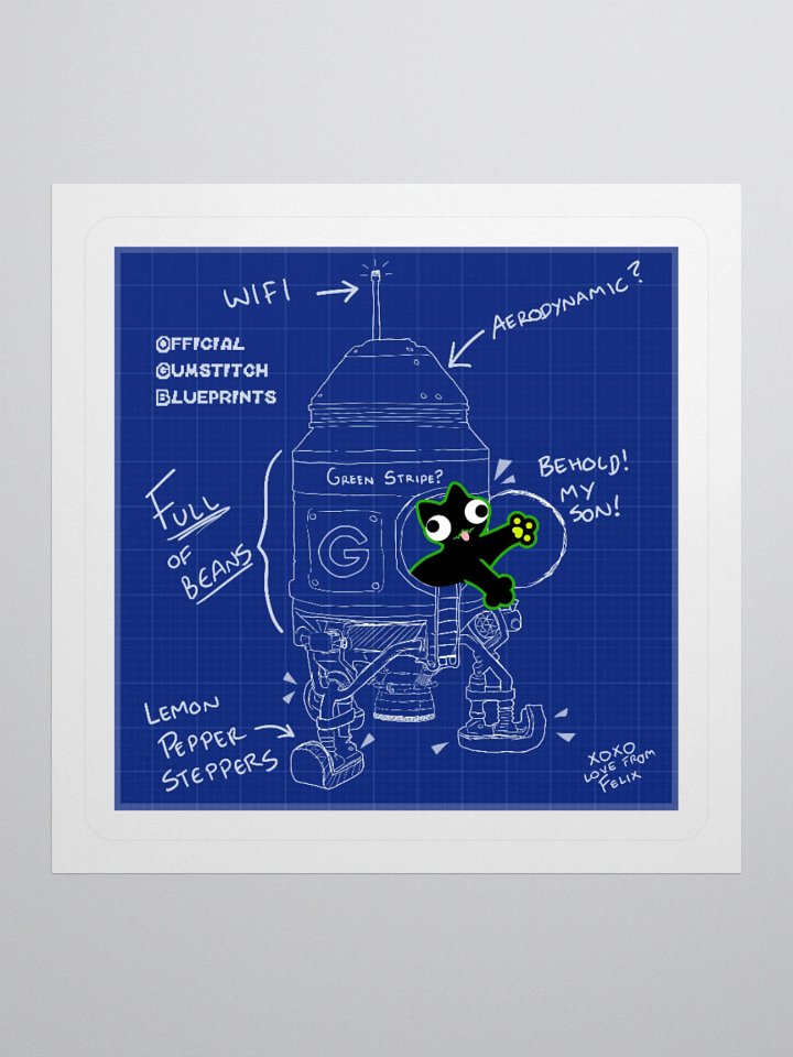 Sticker - DerpCat II Rocket Blueprint product image (1)