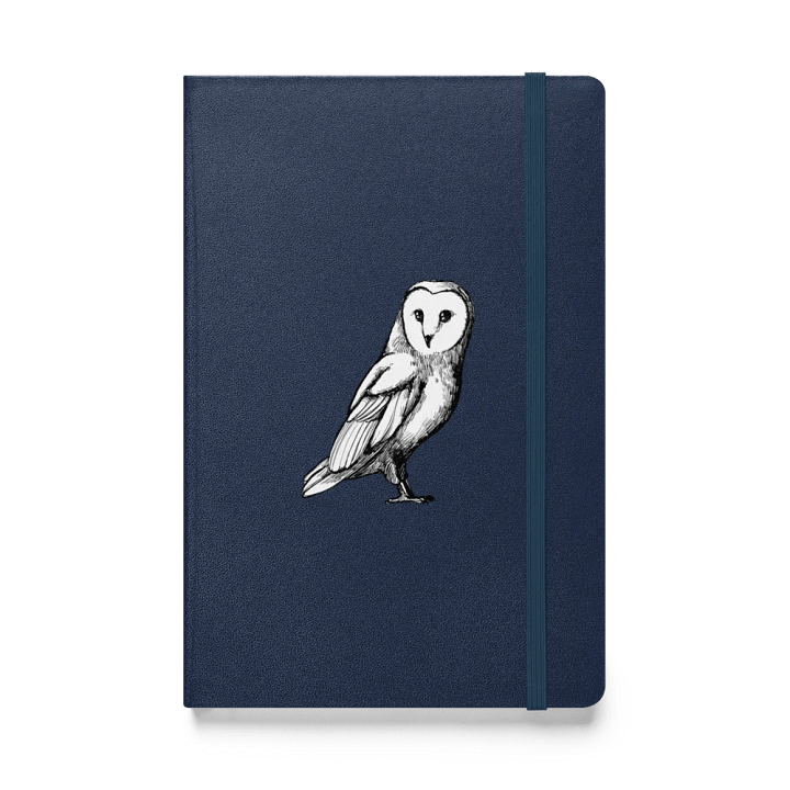 Barn Owl Sketch Navy Blue Hardcover Bound Notebook | JournalBook® product image (1)