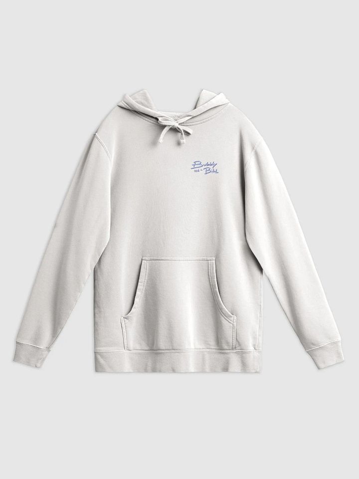 Bubbly and a B*tch (sm. blue and purple design) printed pigment hoodie product image (1)