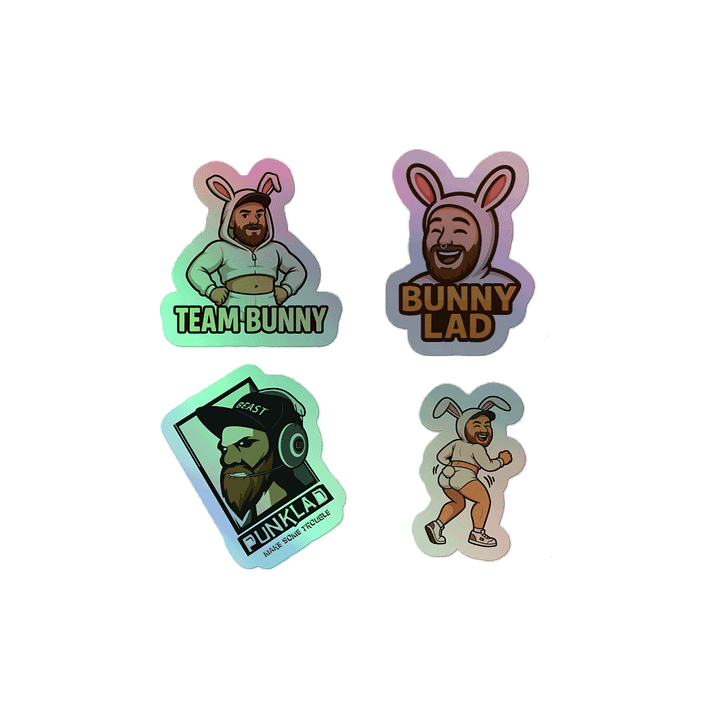 Punklad Bunny Emote Holographic Stickers product image (2)