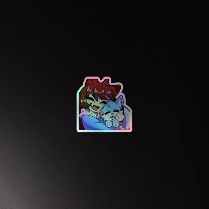 Wolfy Snuggles Holo Sticker product image (2)