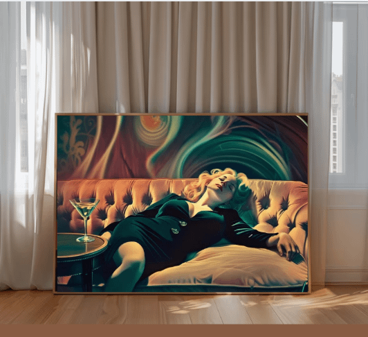 Woman on Couch with Martini Wall Art product image (2)