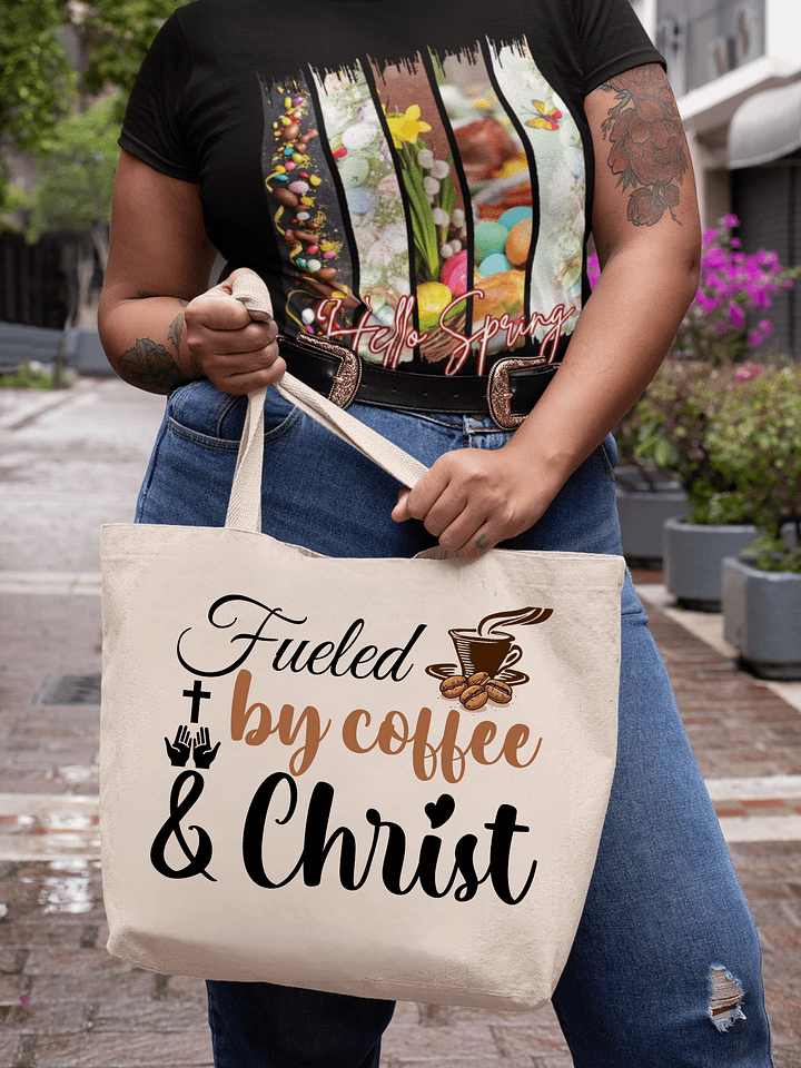 Fueled By Coffee and Chris, Eco Tote Bag. product image (1)