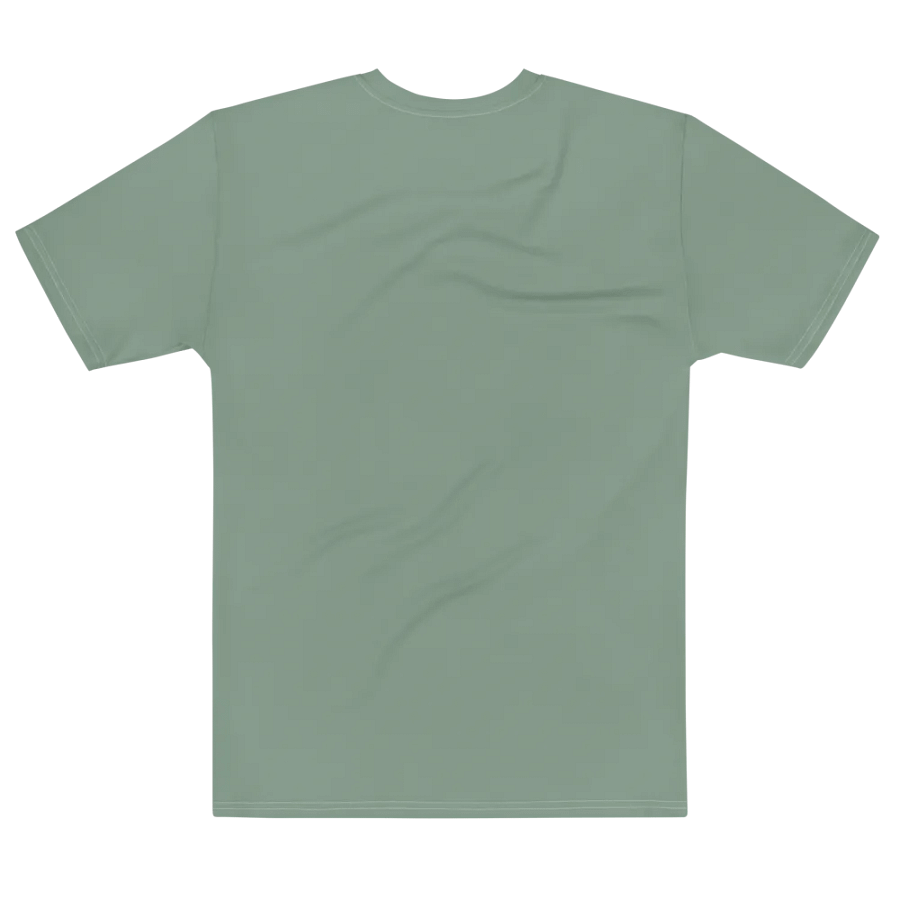 Plain Medium Sage Green Soft Summer Men's Crewneck Polyester Heavyweight Premium T-Shirt by Treasure Pie product image (7)
