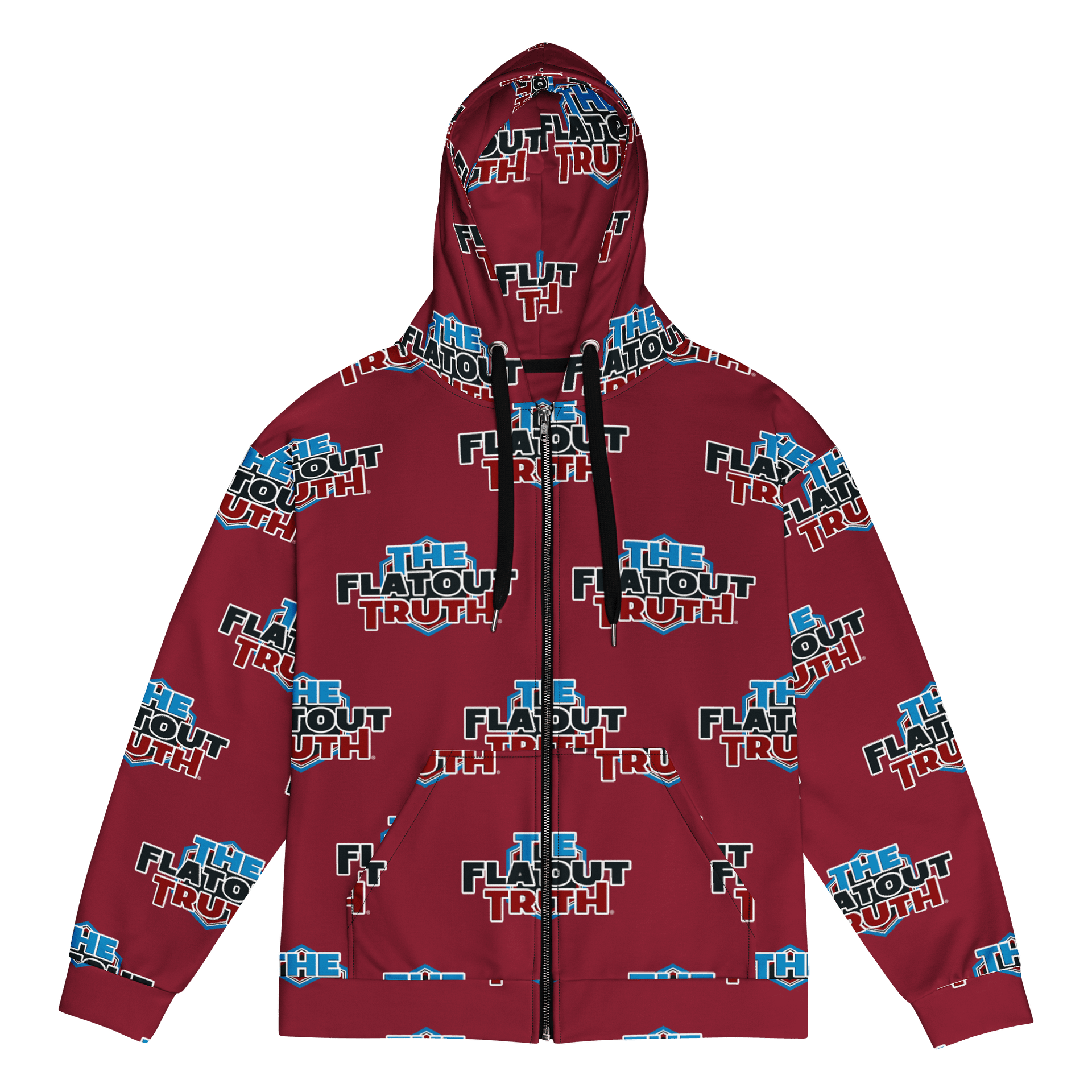 TFOT All-Over Blue Hex Maroon Zip Jacket product image (1)