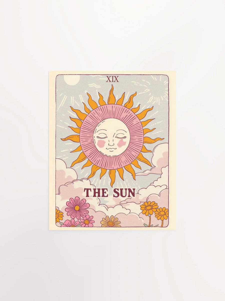 The Sun Tarot Card in Pastel Colors Retro Art Print product image (27)
