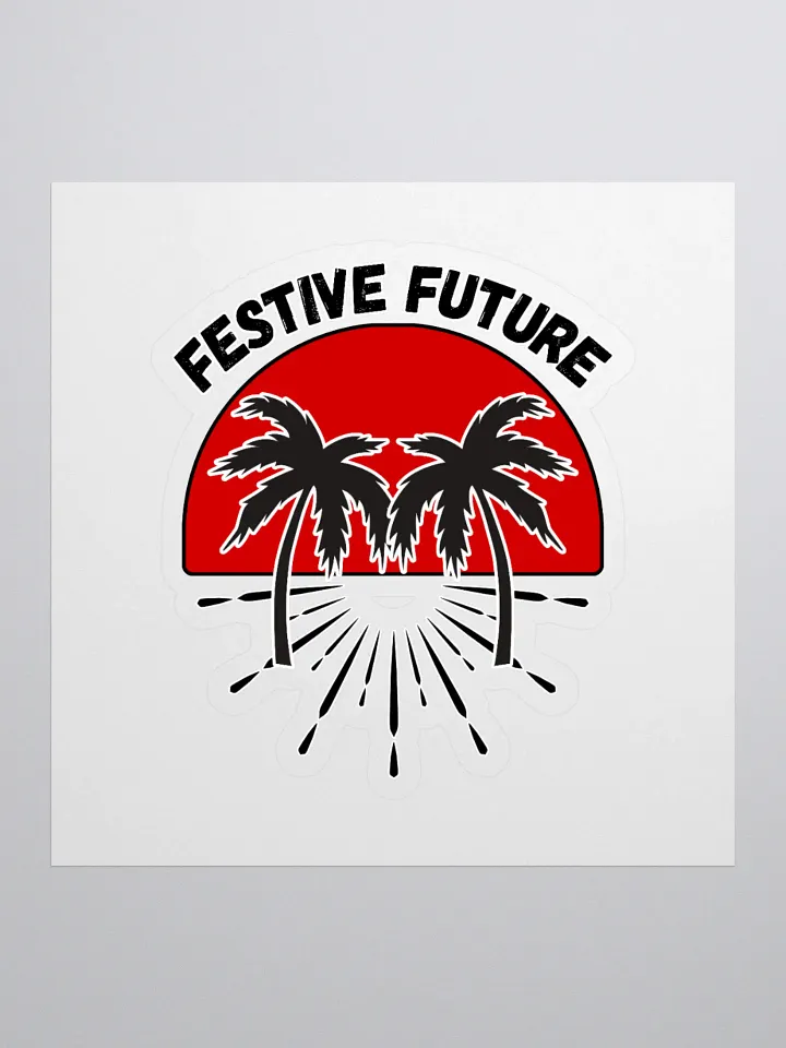 Festive Future - Sunset Beach Scene Sticker product image (1)