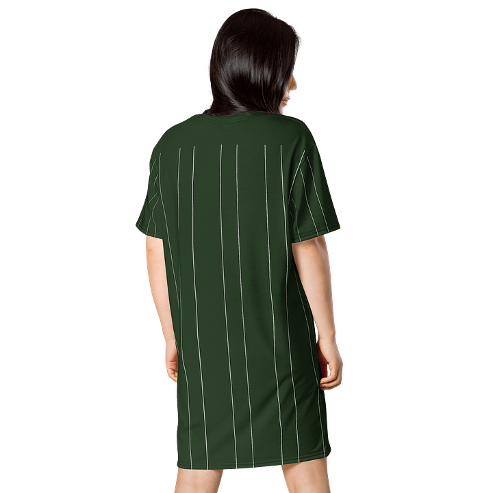 TDS Women's Oversized Green Striped T-Shirt Dress product image (2)