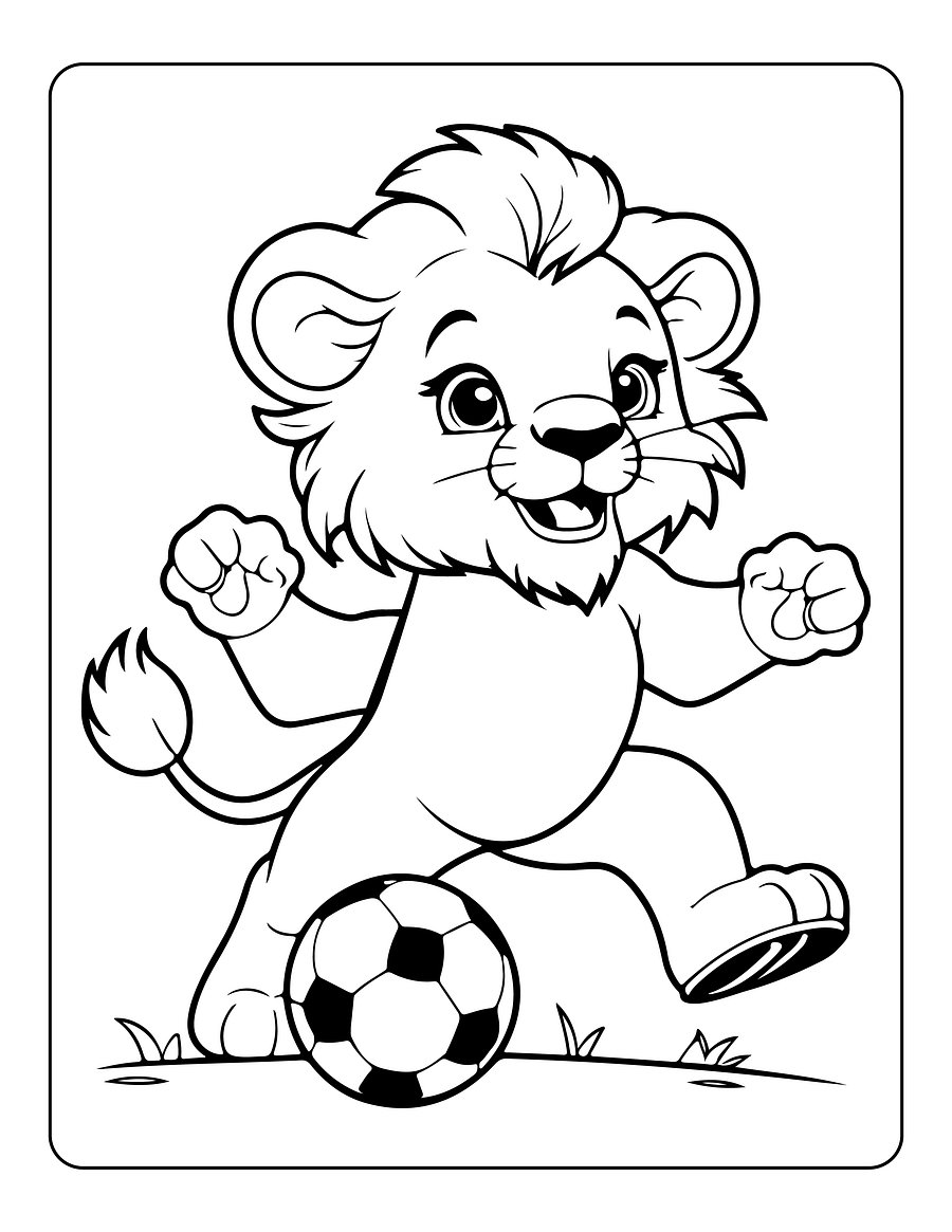100 Cute Lion Coloring Pages for Kids PDF product image (4)