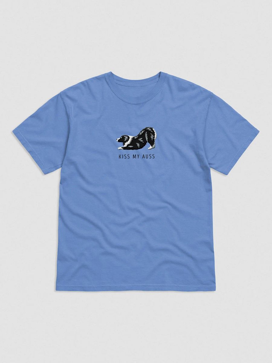 Kiss My Auss(2) T-Shirt(Embroidered) of an Australian Shepherd(Black & White) product image (4)