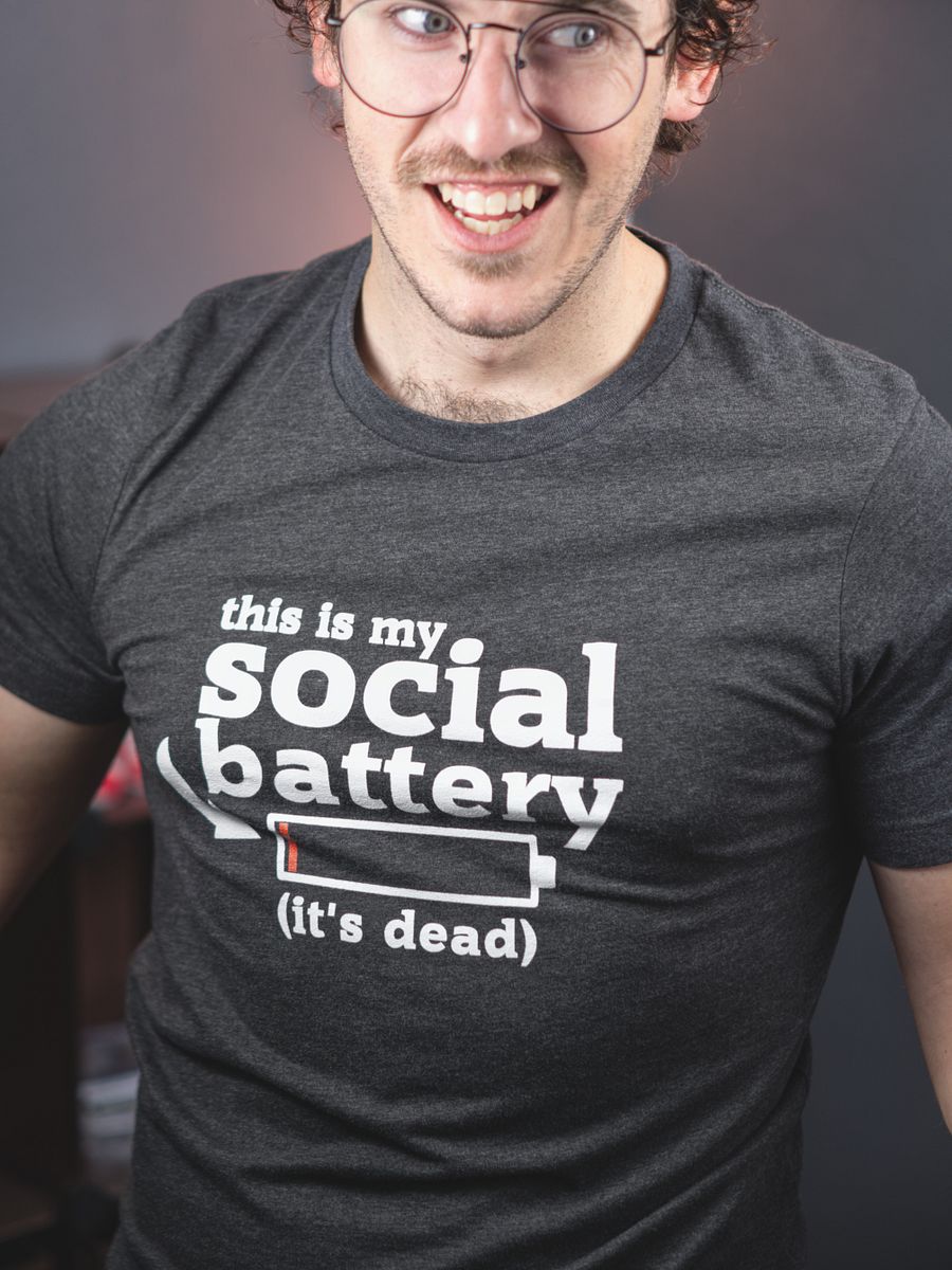 This Is My Social Battery (It's Dead) Tee - Grey product image (2)