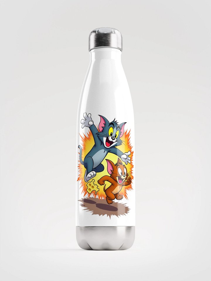 Dynamic Cat and Mouse Stainless Steel Water Bottle product image (1)