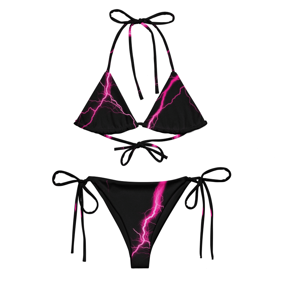 Electric Pink Lightning Recycled String Bikini product image (3)