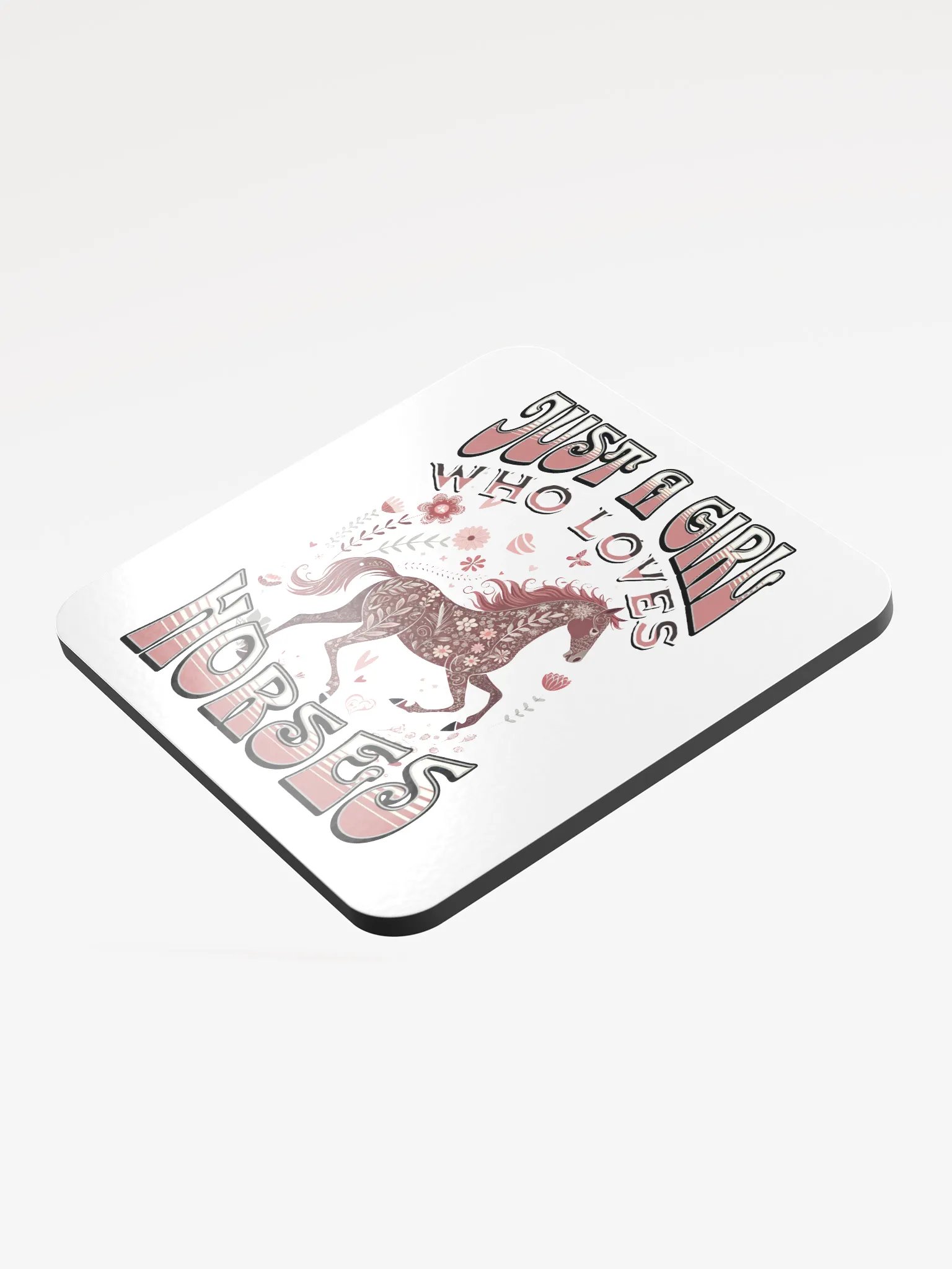 Just A Girl Who Loves Horses Floral Elegance Coaster product image (4)
