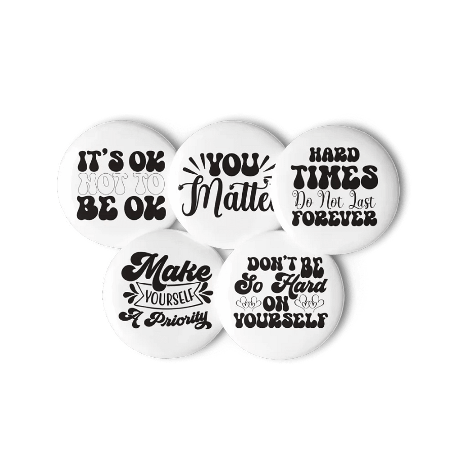 Encouragement Mental Motivation Button Pins Set product image (11)
