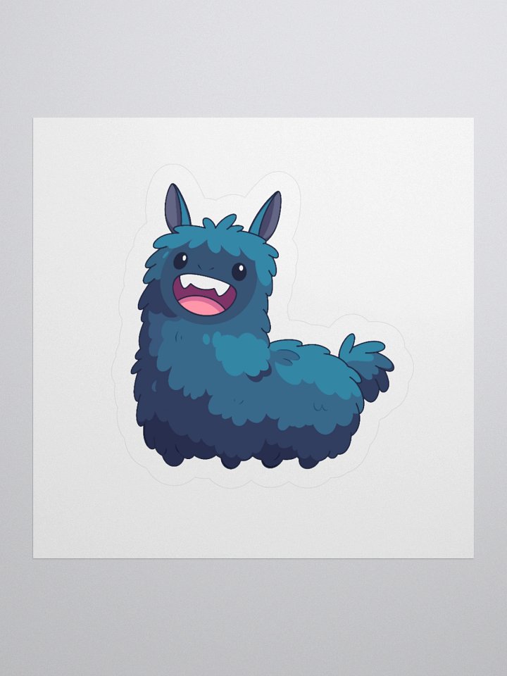 Fluffernoodle Alpaca Sticker – Goofy Blue Alpaca Vinyl Decal product image (1)